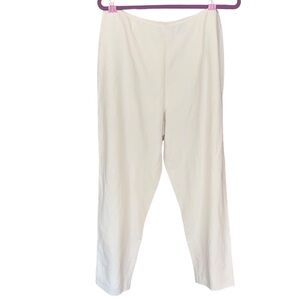 Sigrid Olsen Womens Ivory Silk Linen Blend Lined Ankle Pants Sz 14 Lagenlook